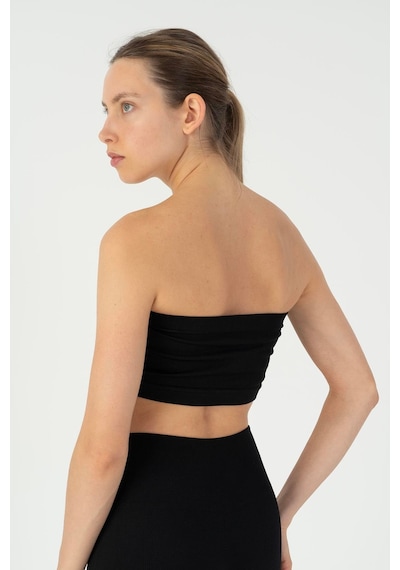 Maraton Slimfit Kadın Askısız Siyah- Bra Siyah-
