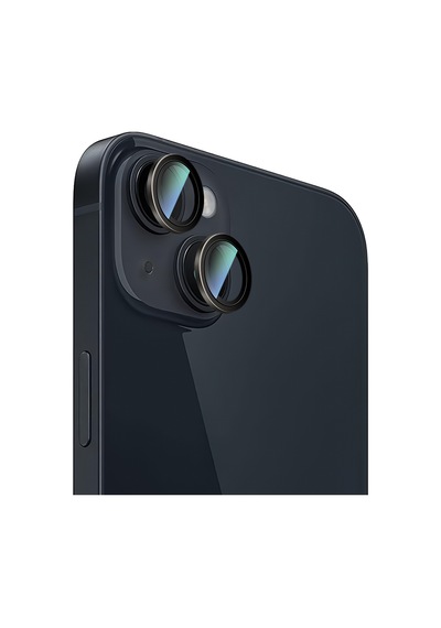 Apple Uyumlu   iPhone 14 Caseworld Alloy Serisi Oleofobik Anti Reflective Kamera Lens Koruyucu Siyah