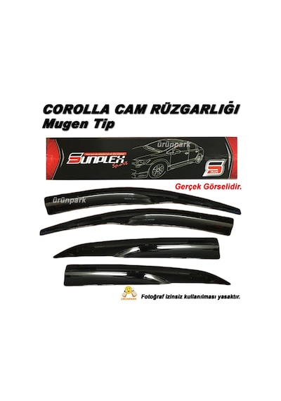 Sunplex Toyota Corolla Uyumlu Mugen Tip Cam Rüzgarlığı 2013