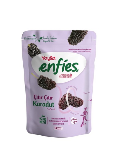 Yayla Enfies Freeze Dried Dondurularak Kurutulmuş Çıtır Meyve Karadut 15gr 15 G