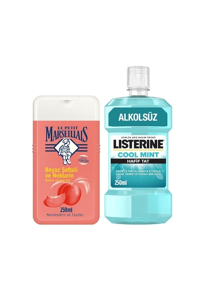 Le Petit Marseillais Şeftali ve Nektarin Duş Jeli 250 ML + Listerine Cool Mint 250 ML