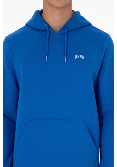 U.S. Polo Assn. Erkek Regular Fit Kapüşonlu Şardonlu Saks Basic Sweatshirt 50315582-VR032