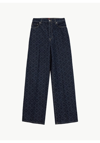 Hugo Lacivert Kadın %100 Pamuk Denim Pantolon 50541522