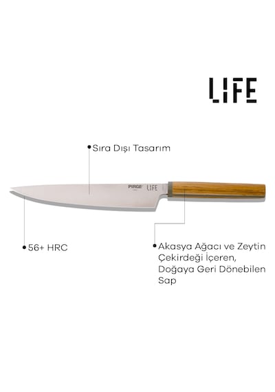Pirge Life Dilimleme Ve Ekmek 2'li Bıçak Seti - 10020 Ahşap