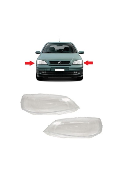 Opel Astra G 1998-2004 Uyumlu Sağ + Sol Far Camı Takım 2 Adet 1216156 1216157