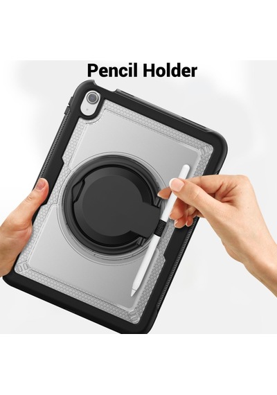 Apple Uyumlu iPad Air 11inç M4/m3/m2 2026-2024 Kılıf Askılı Silikon Handle Ring Yüzüklü Amour Tank Case
