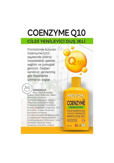 Revox Coenzyme Q10 Cildi Yenileyici Sülfatsız Banyo Ve Duş Jeli 400 ML
