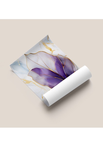Çerçevesiz Poster, Dijital Baskı, Yaprak Temalı Soyut Poster , Modern, Soyut Minimalist Poster