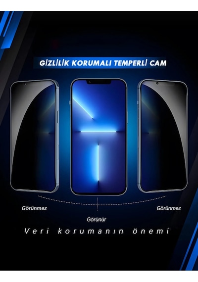 İphone 17/16 Pro/17 Pro Uyumlu Yüksek Netlik Gizlilik Ekran Filmi Esnek Seramik Darbeye Ve Çizilmeye Dayanıklı Tam
