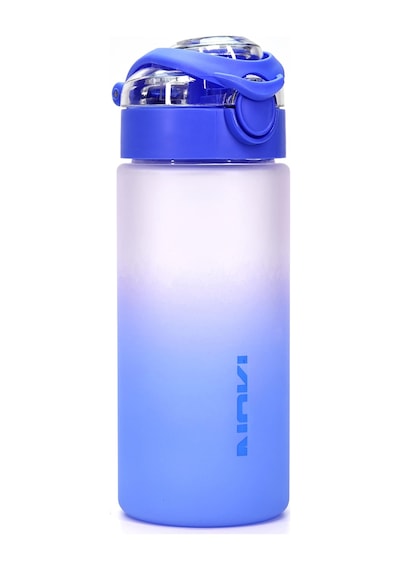 Su Matarası Tritan Geniş Ağız Su Şişesi Gradyan Spor Matarası Suluğu Bpasız 500 Ml Mavi 0109