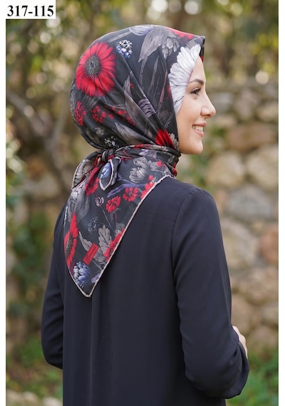 Sharell Desenli Soft Pamuk Eşarp 317-115 Çok Renkli