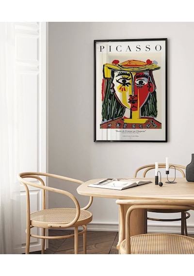 Çerçevesiz Poster Pablo Picasso Şapkalı Kadın Büstü