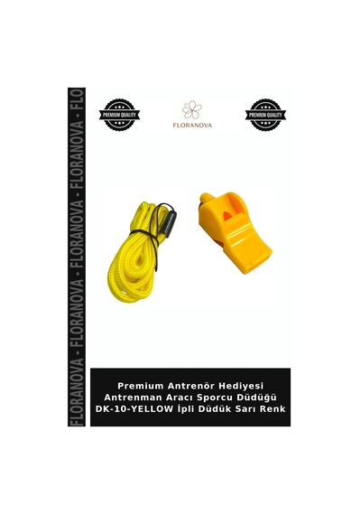 Premium Antrenör Hediyesi Antrenman Aracı Sporcu Düdüğü Dk-10-yellow İpli Düdük Sarı Renk