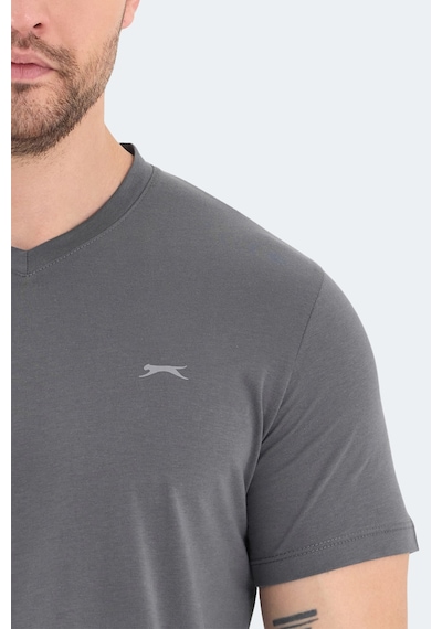 Slazenger Rıvaldo Erkek V Yaka Koyu Gri Tişört Koyu Gri