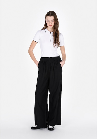 Colin's Colins Regular Fit Yüksel Bel Geniş Paça Kadın Siyah Pantolon Cl1074805 Q1.v1 Blk Siyah