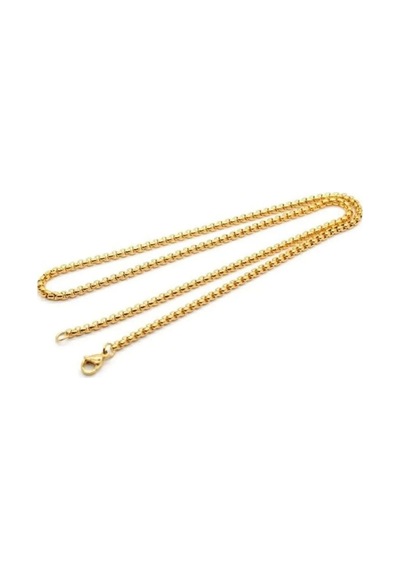 Lunarie 14k Gold Çelik Kutu Zincir Kolye Kalın Halka Kararmaz Altın