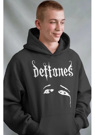 Sevbano Deftones Rock Metal Müzik Grubu Sırt Baskılı Unisex Oversize Prem Siyah