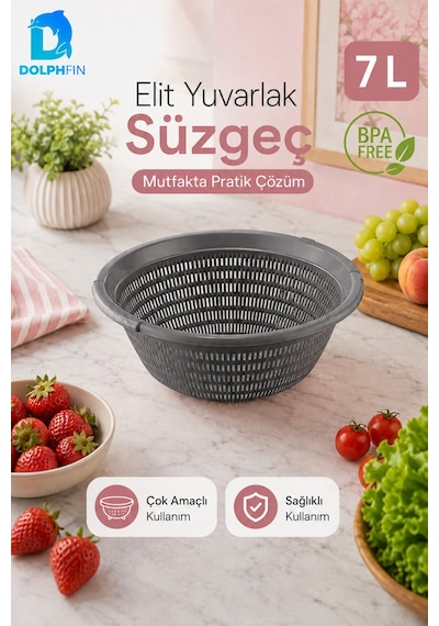 Elit Yuvarlak Süzgeç 7 L Bpa Free Pembe