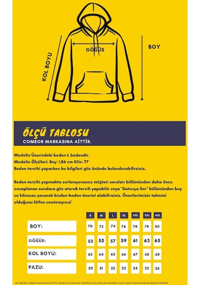 Mmetalic Kanguru Cepli Kapüşonlu İçi Pamuklu Erkek Sweatshirt 001