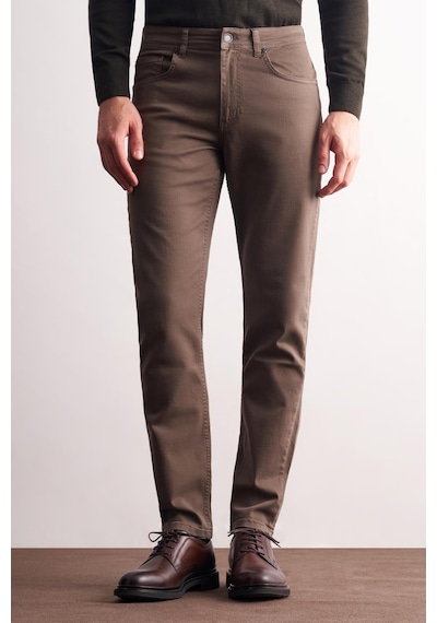 İmza Kahverengi 5 Cep Casual Slim Fit Pamuklu 5 Cep Pantolon 1003255318 Kahverengi
