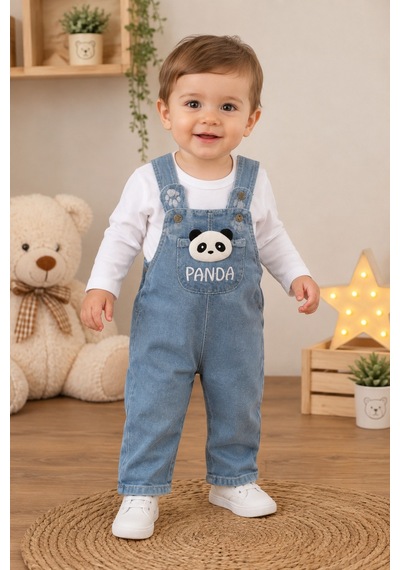 Baby Buu Panda Detaylı Cepli Denim Kotlu Mevsimlik 2'li Erkek Bebek Salopet Tulum Takımı 6-9ay, 9-12ay, 12-18ay, 18-24ay Beyaz Beyaz Baby Buu Panda Detaylı Cepli Denim Kotlu Mevsimlik 2'li Erkek Bebek Salopet Tulum Takımı 6-9ay, 9-12ay, 12-18ay, 18-24ay Beyaz Beyaz