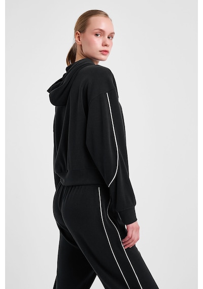 Lescon Kadın Fermuarlı Kapüşonlu Sweatshirt 25n-2113 Siyah