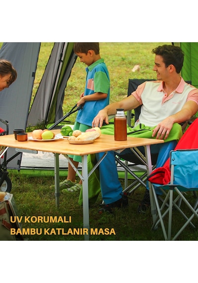 Kingcamp Bamboo L 100x70 Bambu Kamp Masası Çok Renkli