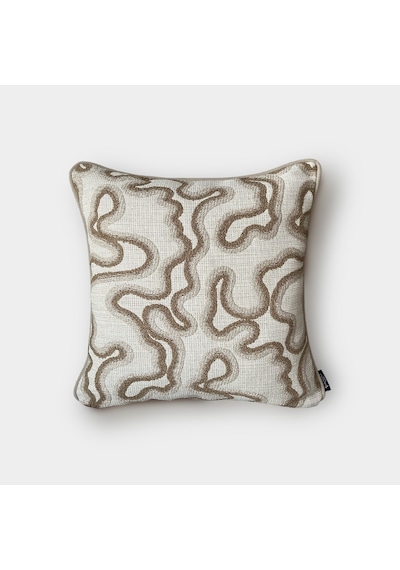 "curve" Dokulu Desenli Kırlent - 45x45 Vizon - Bej