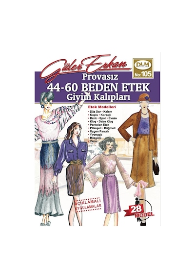 Güler Erkan Provasız 44-60 Beden Etek Giyim Kalıpları No  105