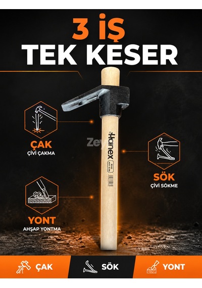 Keser 400 Gr 40 Cm Ahşap Saplı Çivi Çakma Sökme Ve Ahşap Yontma Keseri