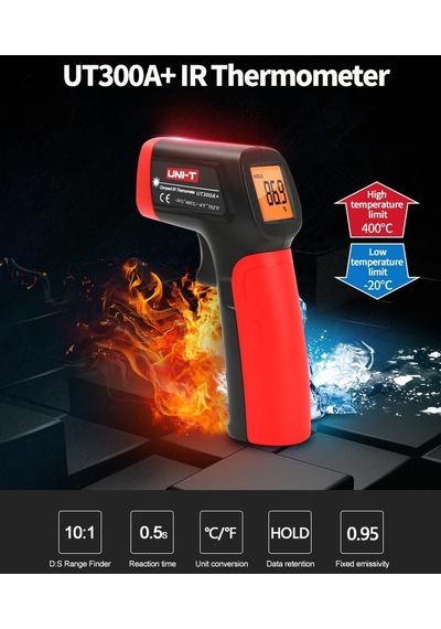 Unı-t Uni-trend Industrial Thermometer Ut300a+ Laser Infrared Thermometer Handheld Termometro Digital Industrial Non Contact Laser Temperature Meter Gun Ut300a+