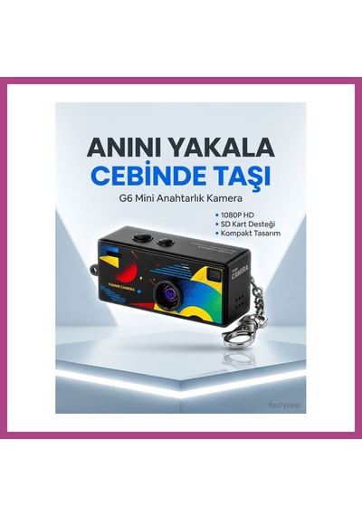 Gees Global G6 Thumb Camera Mini Anahtarlık Kamera 1080p Hd Video Kayıtlı Retro Tasarım Taşınabilir Mini Dijital Kamera Gbzs