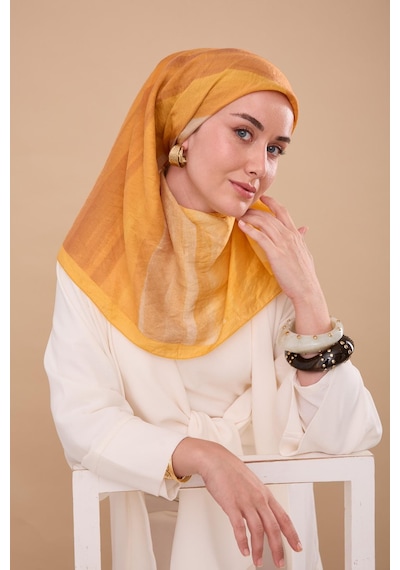 Silk Home Olinda İpek Eşarp 47005-05 Turuncu, Sarı, Bej, Kiremit, Taba