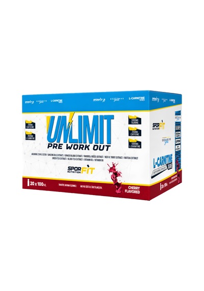 Sporfit Nutrition Unlimit Pre-workout Amino Asit Tozu 20x100 Ml Shot Vişne Aromalı + 2 X Protein Kahve Hediyeli