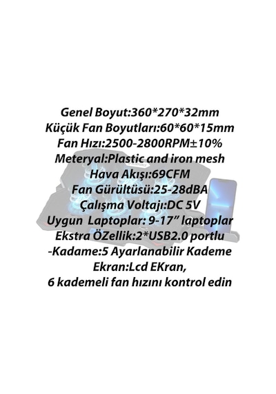 Blueforce Sx-35 Snower Siyah 6 Fanlı Notebook Soğutucu Stand