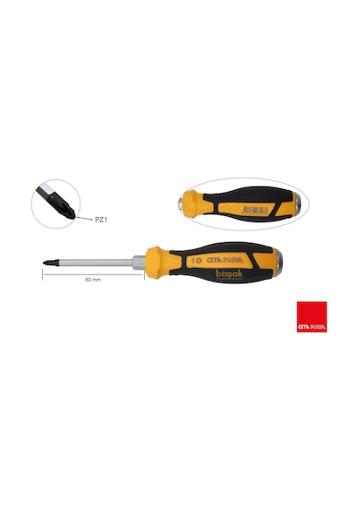 Ceta Form Pz1x80 Mm Yıldız Uçlu Çekiçlenebilir Darbeli Tornavida F17c-001-080