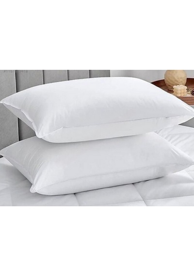 2 Adet Silikon Yastık - 2 Adet %100 Pamuk Yastık Koruyucu 50x70cm Beyaz