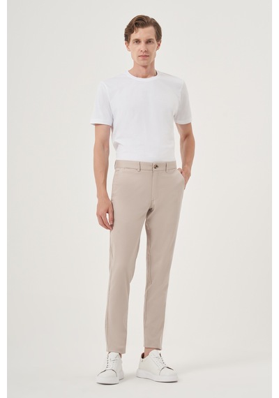 Morven Erkek Bej Yazlık Pamuk Yan Cep Slim Fit Chino Pantolon 25ys003011653 Bej