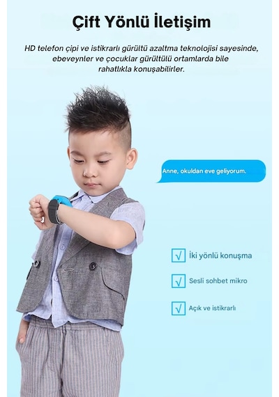Wearfitpro Sim Kartlı Btk Kayıt Gps Konum Takipli Kameralı Akıllı Çocuk Saat Ve Multifonksiyonel Çocuk Telefonu