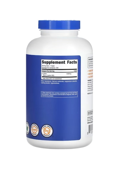 Nutricost, L-lysine, 1,000 Mg , 240 Tablets.tr Yetkili Satıcı...