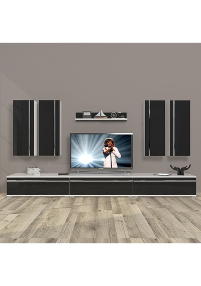 Decoraktiv Eko 8d Mdf Tv Ünitesi Tv Sehpası Beyaz - Siyah