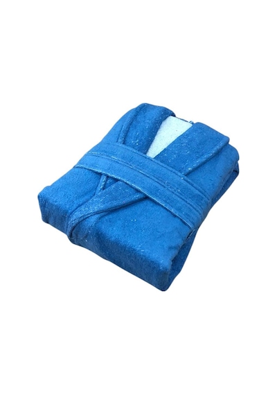 Royam Outlet İhracat Fazlası %100 Pamuklu Unisex Bornoz Mavi