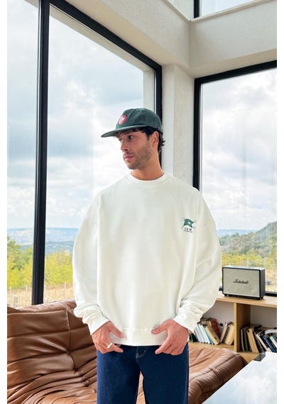 Flaw Life Of Sırt Baskılı Sweatshirt Beyaz beyaz