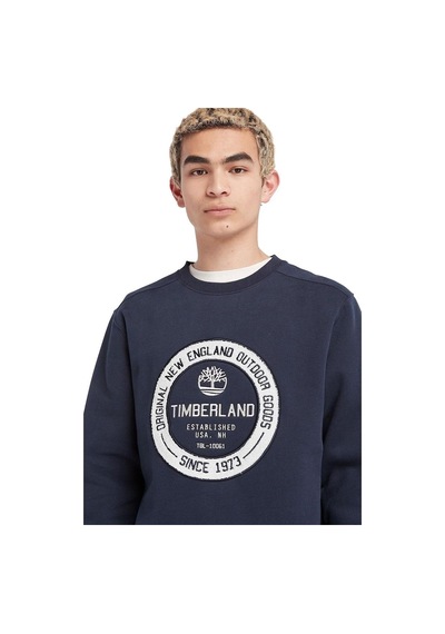 Timberland Ls Elevated Brand Carrier Crew Erkek Sweatshirt-153 Mavi
