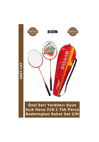 Özel Seri Yardımcı Oyun Açık Hava 319-1 Tek Parça Badmington Raket Set Çift