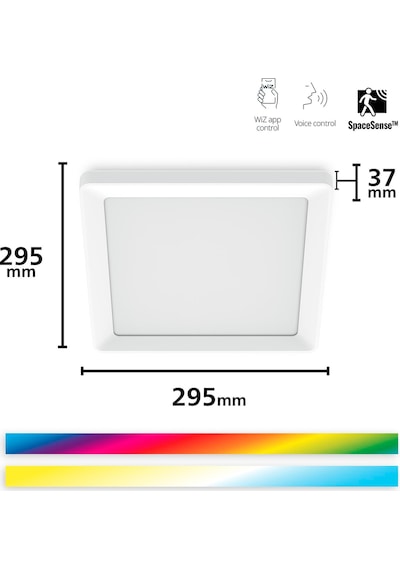 Wiz Beyaz Akıllı Sıva Üstü Rgb Kare Panel Tavan Armatürü 12w Renkli