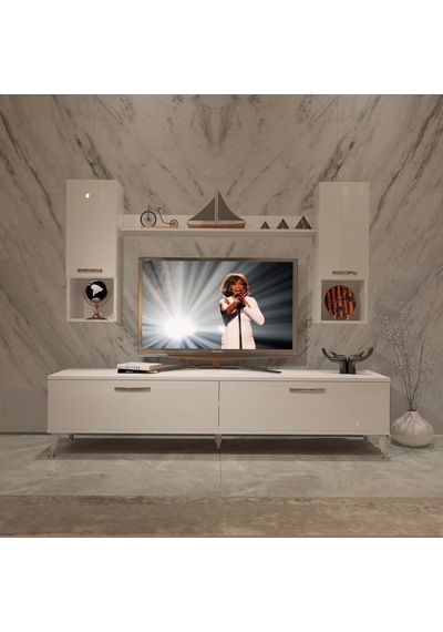 Decoraktiv Eko 5da Mdf Std Silver Tv Ünitesi Tv Sehpası Beyaz