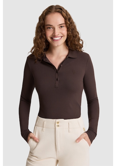 U.S. Polo Assn. Kadın Koyu Kahverengi Basic Sweatshirt 50326760 Vr084