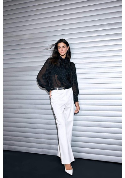 Defacto Overshırt Fıt Fular Yaka Simli Twill Bluz G7960ax26spbk81 Siyah-bk81