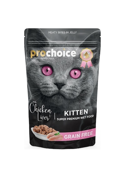 Prochoice Tahılsız Kitten Tavuk ve Ciğerli Yavru Kedi Maması 85 G